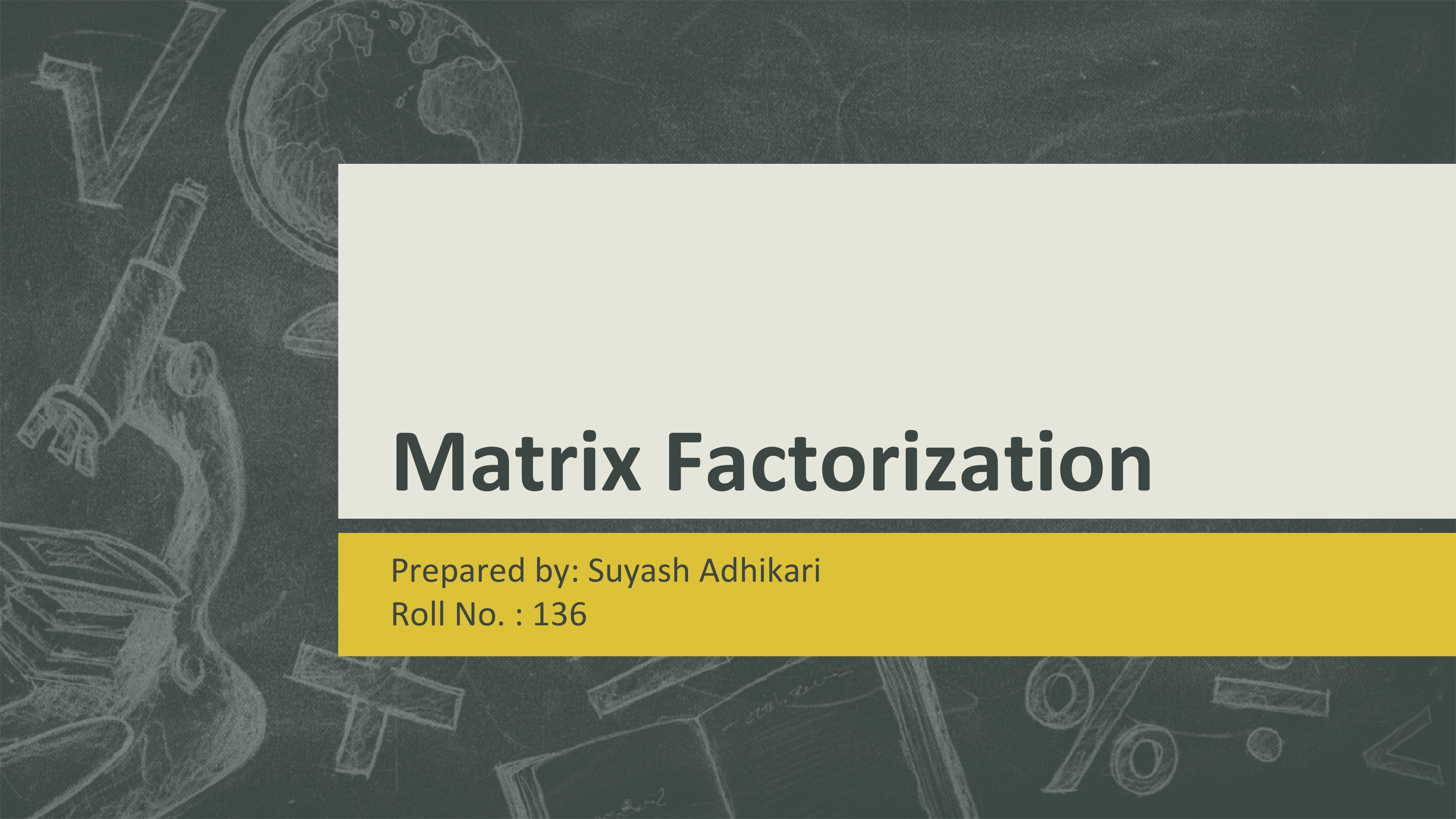Matrix Factorization